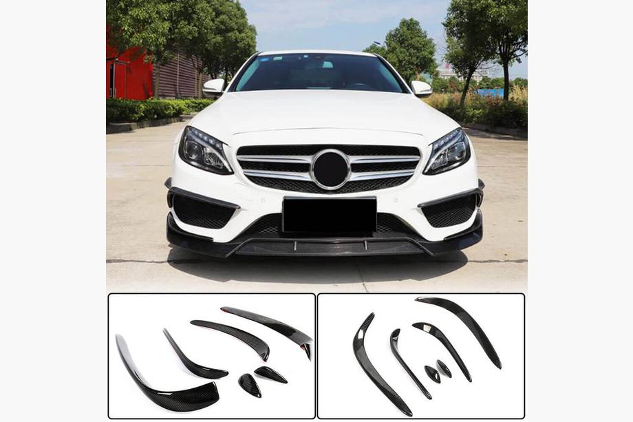 Mercedes C-class W205 2014–2021 Kolfiberinsatser till främre stötfångaren (för C43 AMG 2015-2019) Image