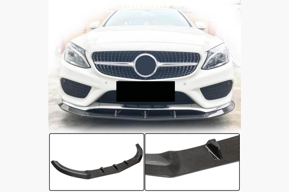Mercedes C-class W205 2014–2021 Frontläpp Lip V3 (för C43 AMG 2015-2019, kolfiber) Image