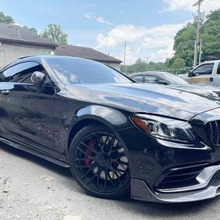Sidoskirts V4 (för C43/C63 AMG 2015-2019, kolfiber) foto 3