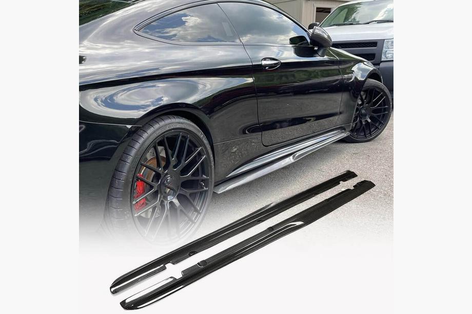Mercedes C-class W205 2014–2021 Sidoskirts V4 (för C43/C63 AMG 2015-2019, kolfiber) Image