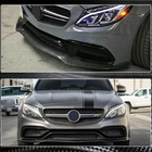 Mercedes C-class W205 2014–2021 Frontläpp till stötfångare Lip V2 (för SD C63 AMG 2015-2019, kolfiber) foto 5