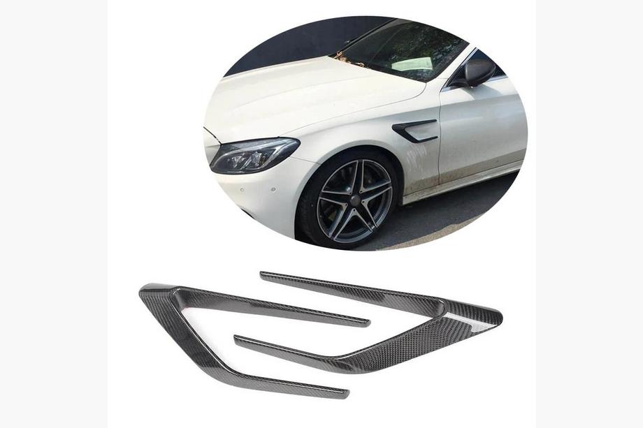 Mercedes C-class W205 2014–2021 Kolfiber skärmbreddare för framskärmar (för SD C63 AMG 2015-2019, Carbon) Image
