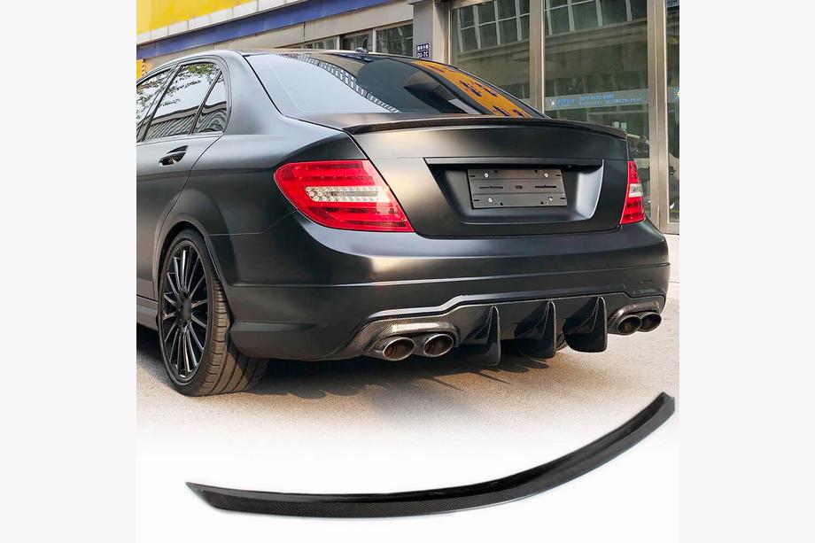 Mercedes C-klass W204 2007–2015 Spoiler SD V1 (kolfiber) Image