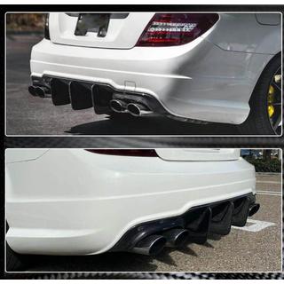 Bakre stötfångarspoiler med diffuser (för C63 AMG 2012-2014, kolfiber) foto 3