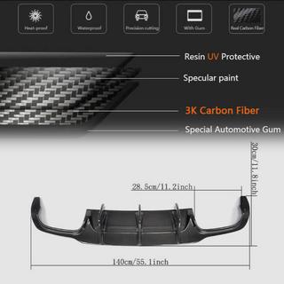Bakre stötfångarspoiler med diffuser (för C63 AMG 2012-2014, kolfiber) foto 4