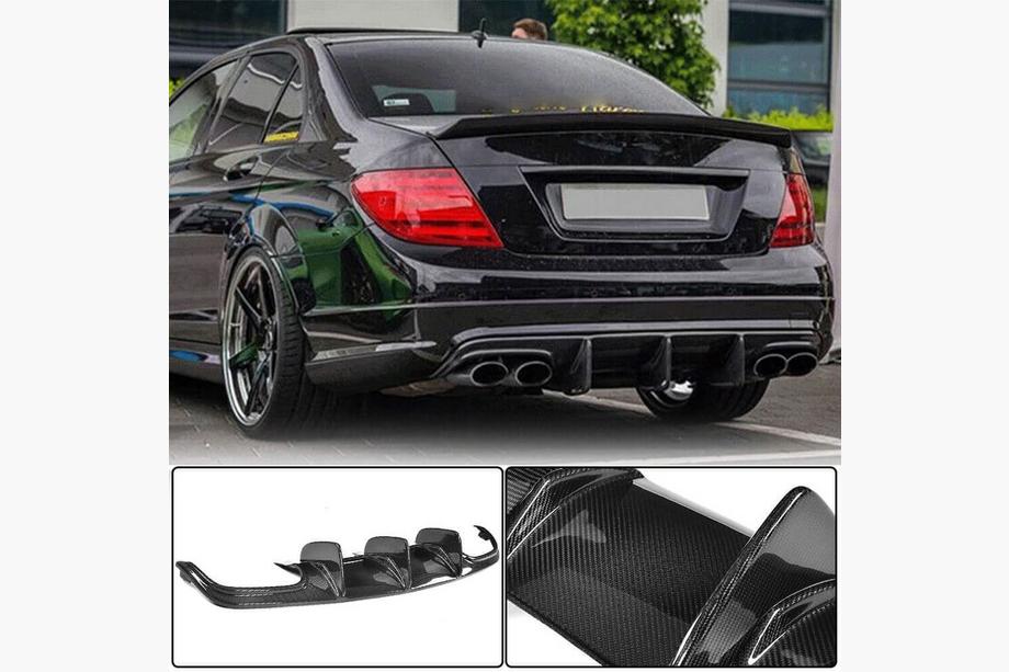 Mercedes C-klass W204 2007–2015 Bakre stötfångardiffusor V1 (för AMG SD 2008-2011, kolfiber) Foto 2
