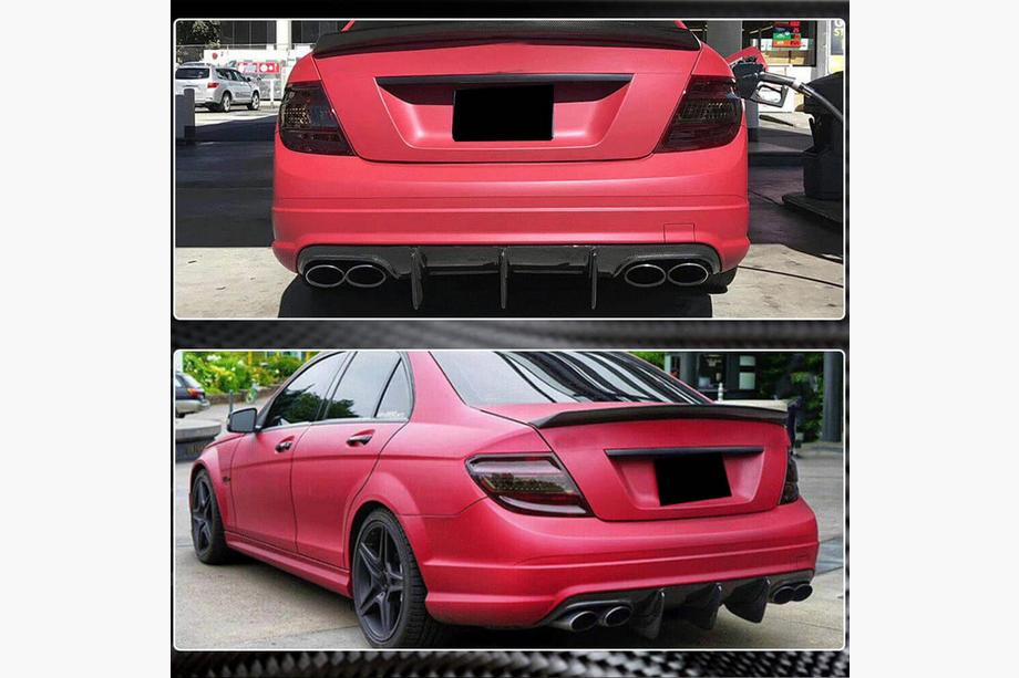 Mercedes C-klass W204 2007–2015 Bakre stötfångardiffusor V1 (för AMG SD 2008-2011, kolfiber) Foto 4