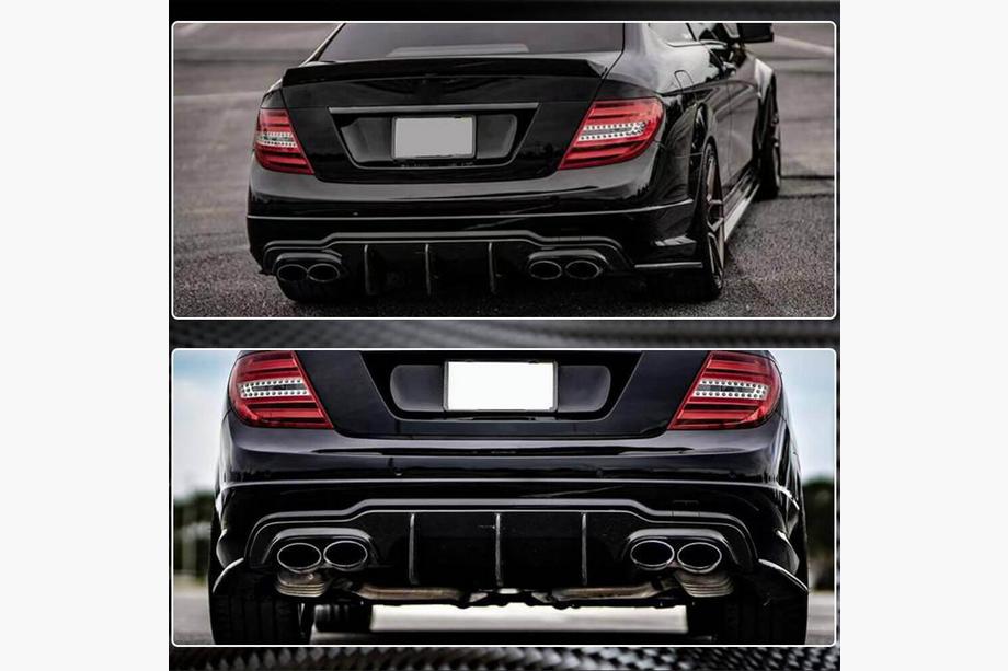 Mercedes C-klass W204 2007–2015 Bakre stötfångardiffusor V2 (för AMG SD/Coupe 2012-2014, kolfiber) Foto 4