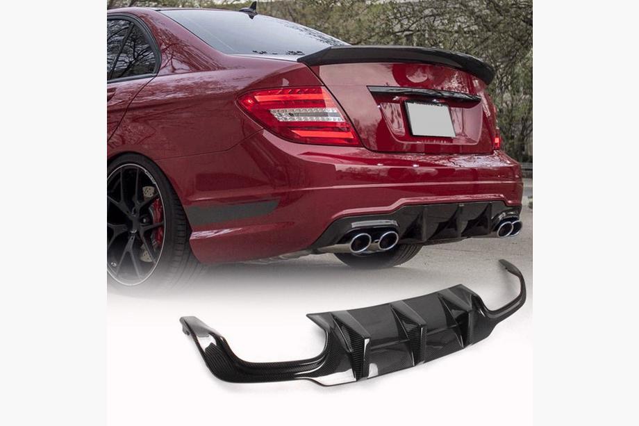 Mercedes C-klass W204 2007–2015 Diffusor till bakre stötfångare V3 (för AMG SD/Coupe 2012-2014, kolfiber) Image