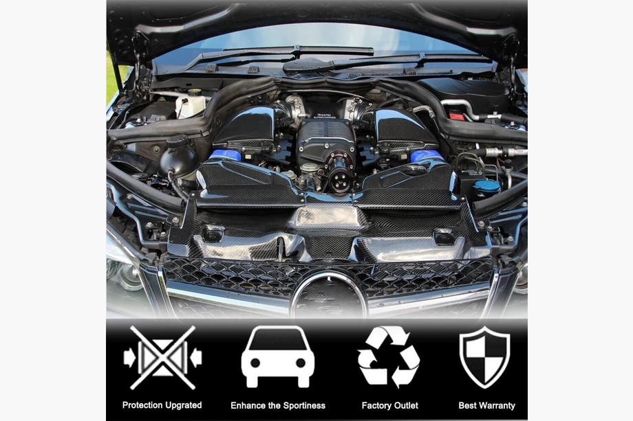 Mercedes C-klass W204 2007–2015 Cold air intake-hus med lock (för C63 AMG 2012-2014, torr kolfiber) Foto 2