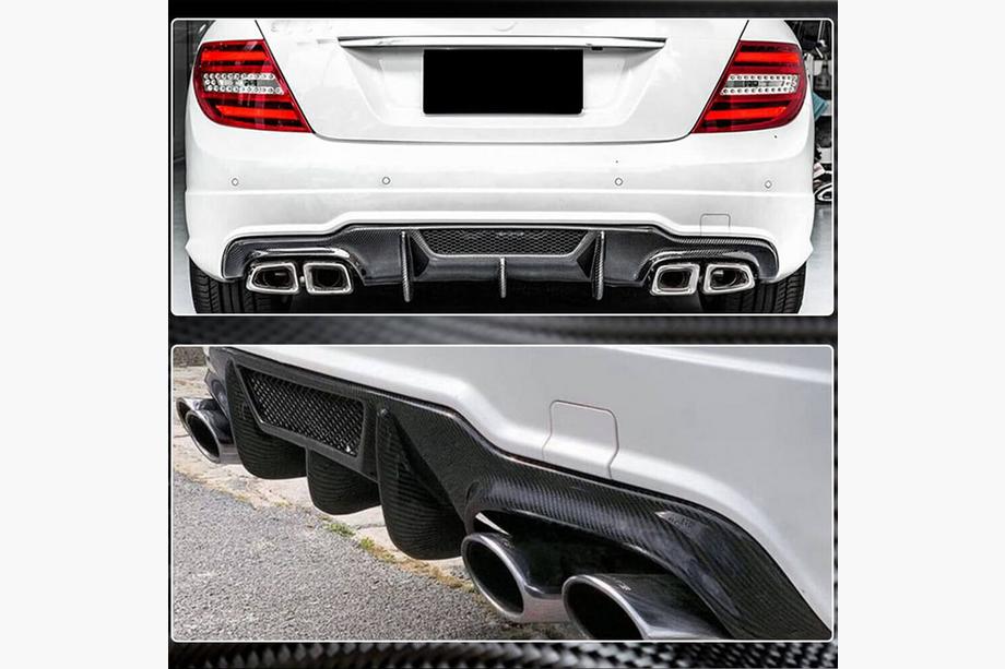 Mercedes C-klass W204 2007–2015 Bakre stötfångardiffusor V4 (för AMG SD/Coupe 2012-2014, kolfiber) Foto 3