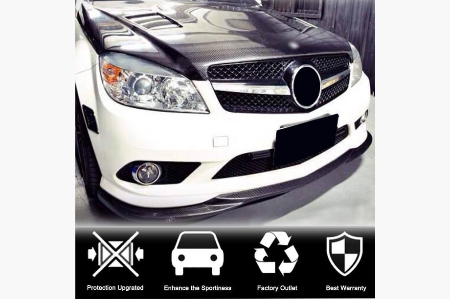 Mercedes C-klass W204 2007–2015 Frontläpp till främre stötfångare (för AMG-Line 2008-2011, kolfiber) Foto 2