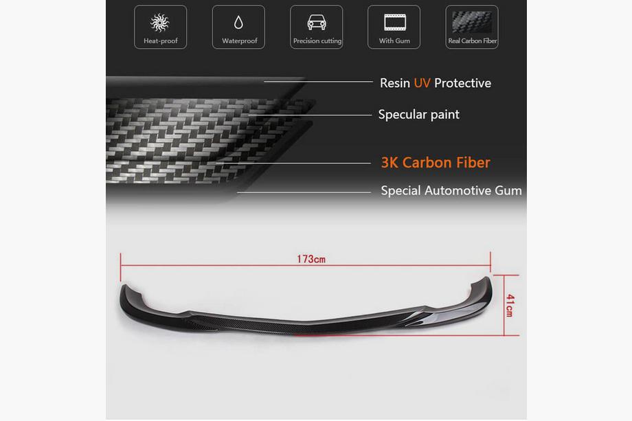 Mercedes C-klass W204 2007–2015 Frontläpp till främre stötfångare (för AMG-Line 2008-2011, kolfiber) Foto 5