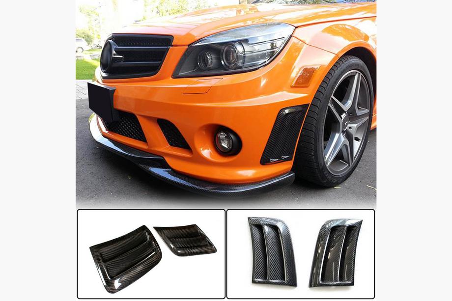 Mercedes C-klass W204 2007–2015 Kolfiberinsatser till främre stötfångaren (för C63 AMG Sedan 2008-2011) Image