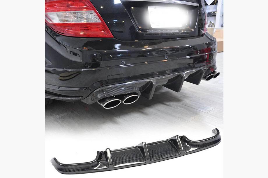 Mercedes C-klass W204 2007–2015 Bakre stötfångardiffusor V2 (för AMG SD 2008-2011, kolfiber) Image
