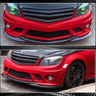 Mercedes C-klass W204 2007–2015 Frontläpp till främre stötfångare Lip V3 (för AMG 2008-2011, kolfiber) foto 4