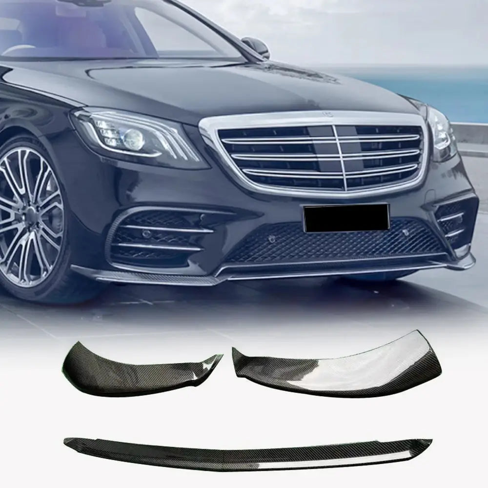 Frontspoilerläpp för främre stötfångare (för AMG-Line 2018-2022, kolfiber) foto 1
