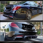 Mercedes S-class W222 2013–2022 Bakre stötfångardiffusor med avgasändrör (för S63/S65 AMG 2018-2021, kolfiber) foto 3