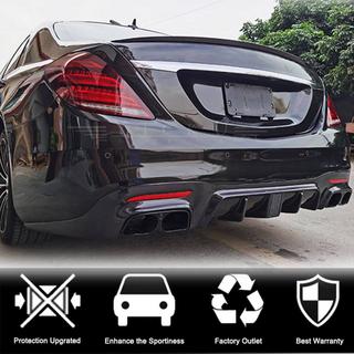 Bakre stötfångardiffusor med avgasändrör (för S63/S65 AMG 2018-2021, kolfiber) foto 2