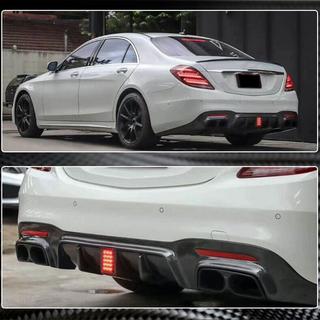 Bakre stötfångardiffusor med avgasändrör (för S63/S65 AMG 2018-2021, kolfiber) foto 4