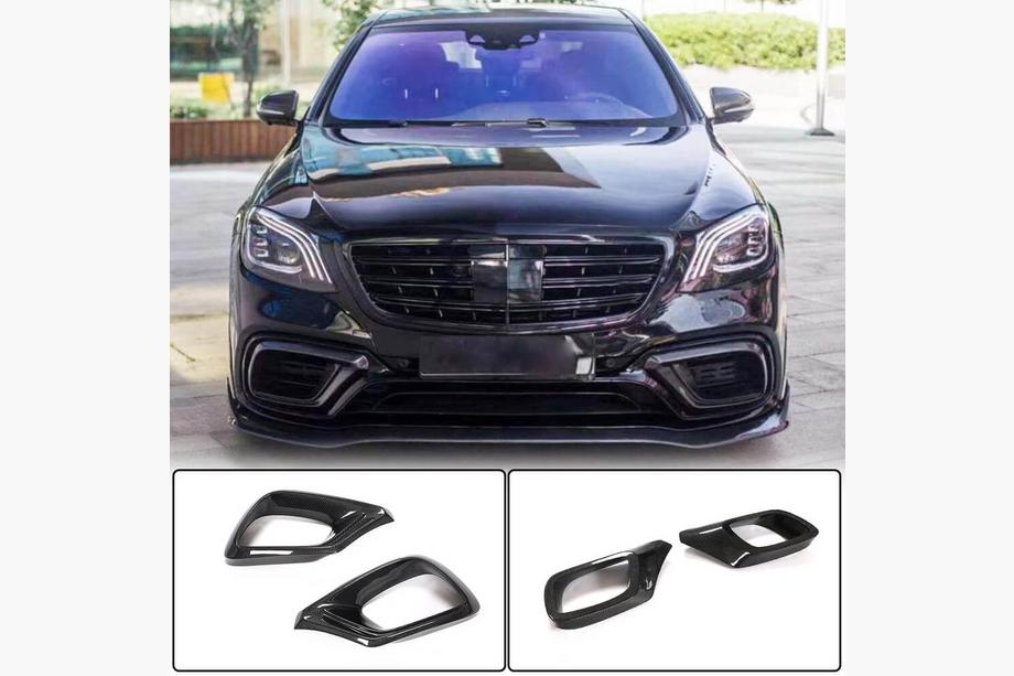 Mercedes S-class W222 2013–2022 Kolfiberinsatser till främre stötfångare (för AMG 2018-2021) Image