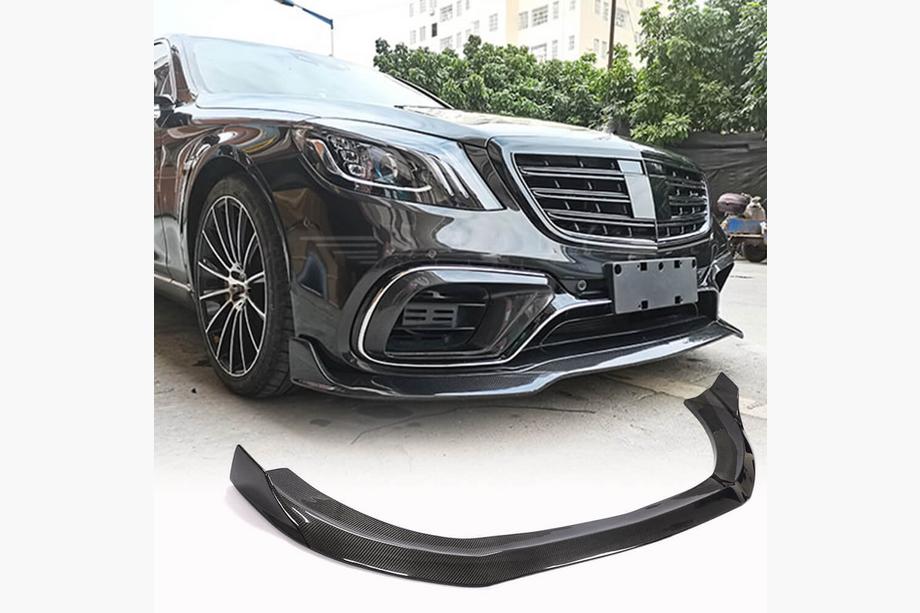 Mercedes S-class W222 2013–2022 Front bumperlip (för S63/S65 AMG 2018-2022, kolfiber) Image