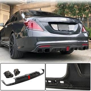 Bakre stötfångardiffusor med avgasändrör (för S63 AMG 2014-2017, kolfiber) foto 1