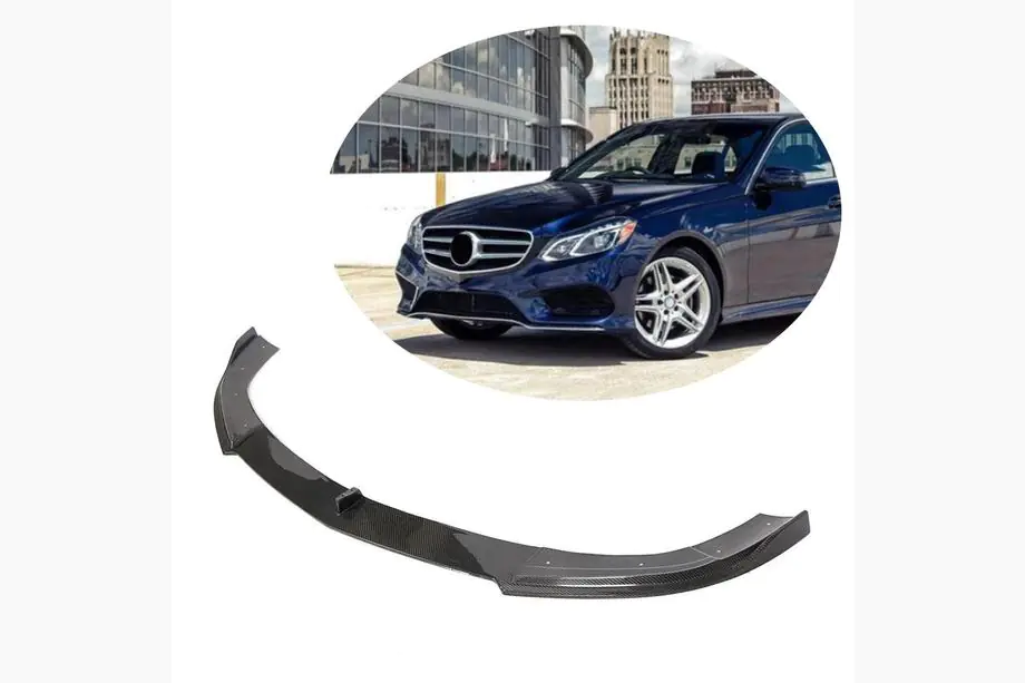 Mercedes E-class W212 2009–2016 Frontspoilerläpp till främre stötfångare Lip V2 (för AMG-Line 2013-2016, kolfiber) Foto 1