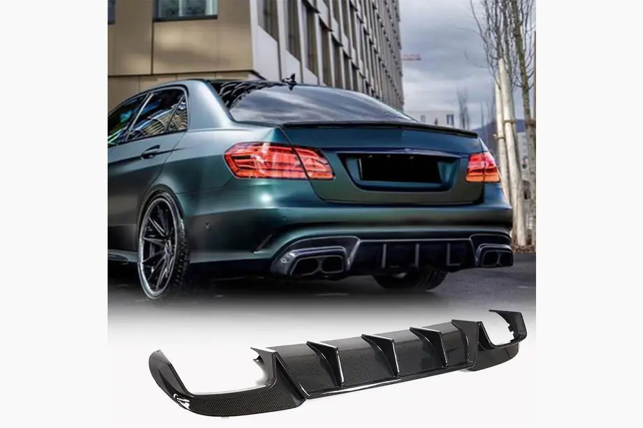 Mercedes E-class W212 2009–2016 Bakre stötfångardiffusor V2 (för E63 AMG 2013-2016, kolfiber) Image