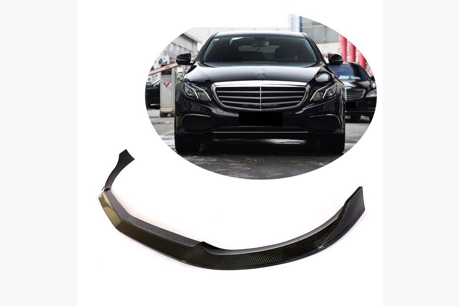 Mercedes E-klass W213 2016–2023 Frontläpp Lip till främre stötfångaren (för Base 2016-2019, kolfiber) Image