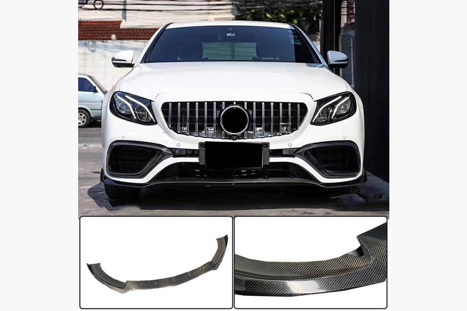 Mercedes E-klass W213 2016–2023 Frontspoilerläpp Lip V1 (för E63 AMG 2016-2019, kolfiber) Image