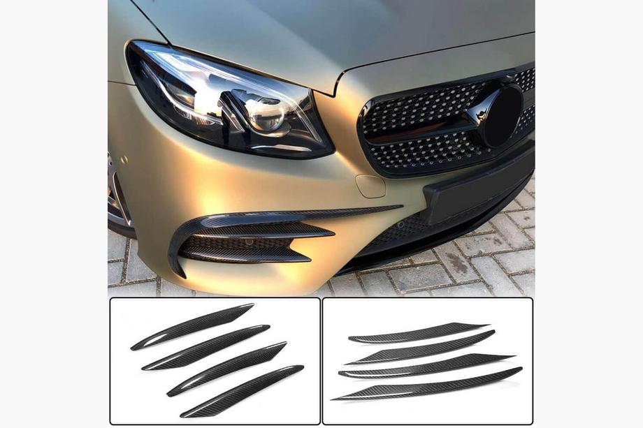 Mercedes E-klass W213 2016–2023 Frontsplitters till främre stötfångaren (för AMG-Line/E43 AMG 2016-2019, kolfiber) Image