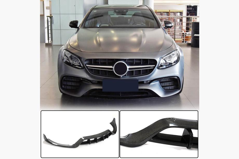 Mercedes E-klass W213 2016–2023 Frontlip till stötfångare Lip V2 (för E63 AMG 2016-2019, kolfiber) Image