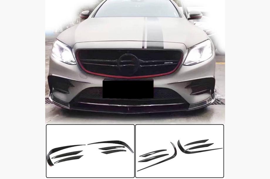Mercedes E-klass W213 2016–2023 Frontstötfångar-detaljer V1 (för E43 AMG 2016-2019, kolfiber) Image