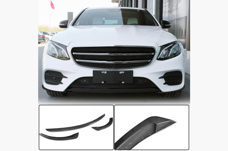 Mercedes E-klass W213 2016–2023 Frontläpp Lip V2 (för AMG-Line / E43 AMG 2016-2019, kolfiber) Image