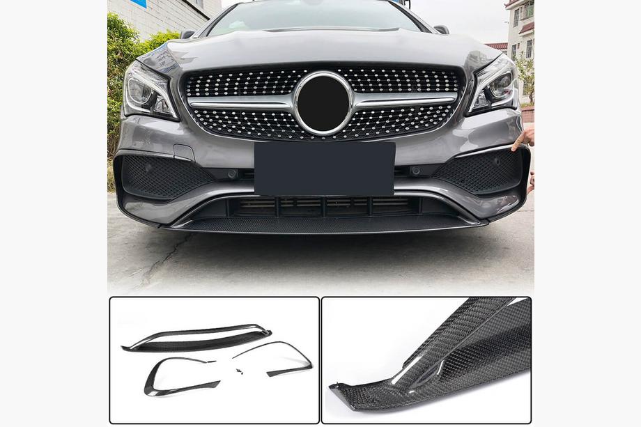 Mercedes CLA C117 2013–2019 Kolfiber frontläpp till stötfångaren (för AMG-Line SD 2017-2019, carbon) Image