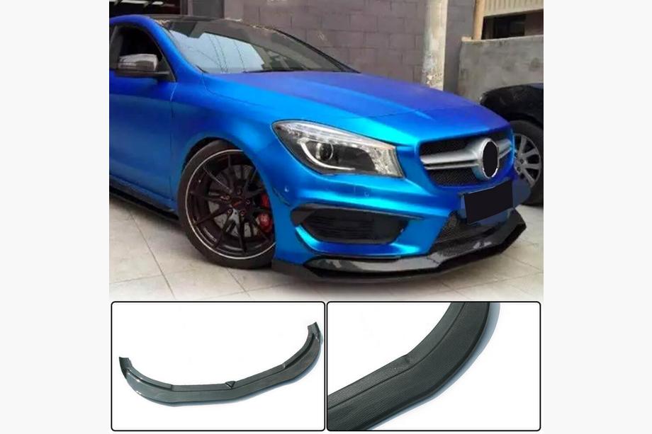 Mercedes CLA C117 2013–2019 Frontläpp Lip till främre stötfångare (för CLA45 AMG SD 2013-2015, kolfiber) Image