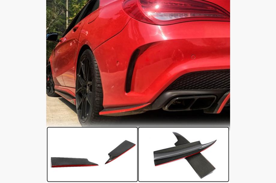 Mercedes CLA C117 2013–2019 Bakre stötfångarinsatser V2 (för AMG-Line / CLA45 AMG SD, kolfiber) Image