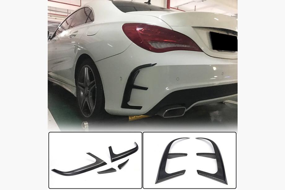 Mercedes CLA C117 2013–2019 Bakre stötfångarlistor i kolfiber (för AMG-Line / CLA45 AMG SD 2013-2016) Image
