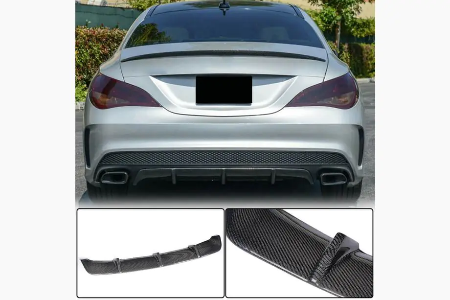 Mercedes CLA C117 2013–2019 Bakre stötfångardiffuser V2 (för AMG-Line / CLA45 AMG 2013-2016, kolfiber) Foto 3