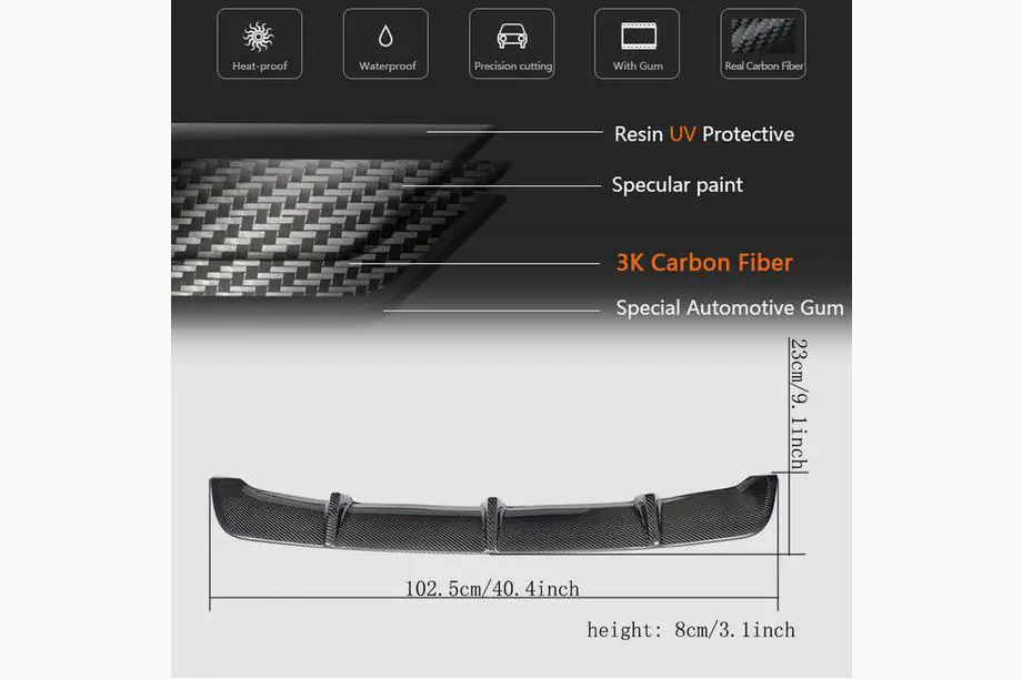 Mercedes CLA C117 2013–2019 Bakre stötfångardiffuser V2 (för AMG-Line / CLA45 AMG 2013-2016, kolfiber) Foto 7