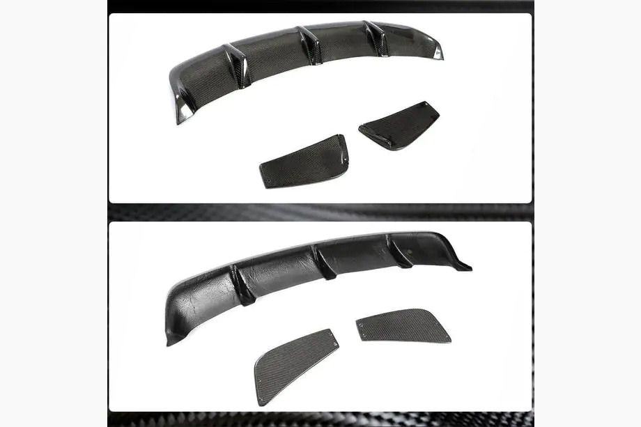Mercedes CLA C117 2013–2019 Bakre stötfångardiffuser V2 (för AMG-Line / CLA45 AMG 2013-2016, kolfiber) Foto 9