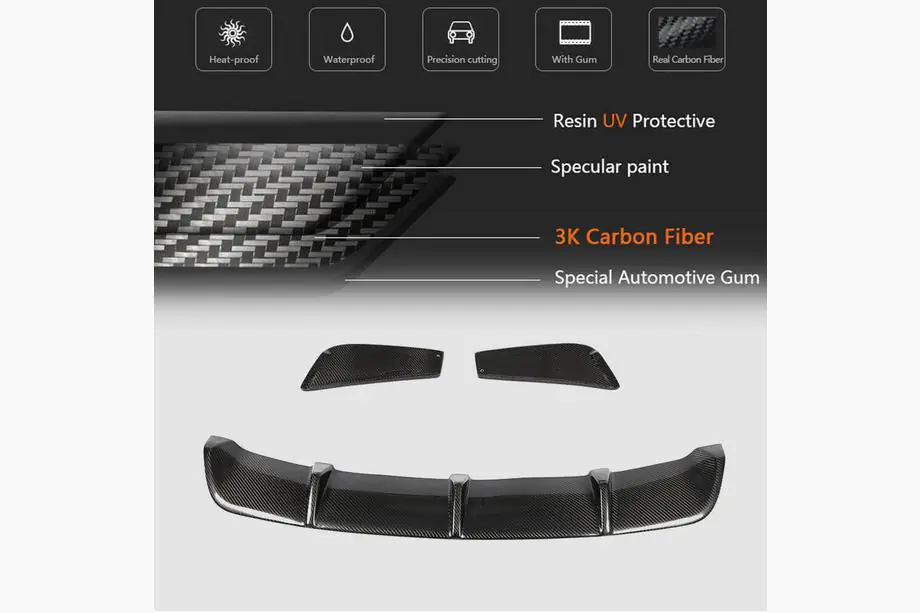 Mercedes CLA C117 2013–2019 Bakre stötfångardiffuser V2 (för AMG-Line / CLA45 AMG 2013-2016, kolfiber) Foto 10
