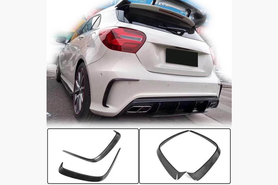 Mercedes A-class W176 2012–2018 Bakre stötfångarlistor (för AMG-Line HB, kolfiber) Image