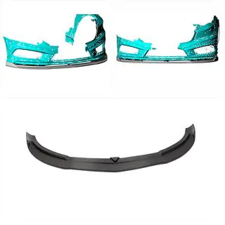 Frontläpp till främre stötfångare Lip V1 (för AMG-Line / A45 AMG HB 2013-2015, kolfiber) foto 2