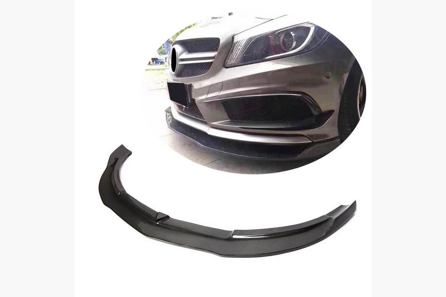 Mercedes A-class W176 2012–2018 Frontläpp till främre stötfångare Lip V1 (för AMG-Line / A45 AMG HB 2013-2015, kolfiber) Image