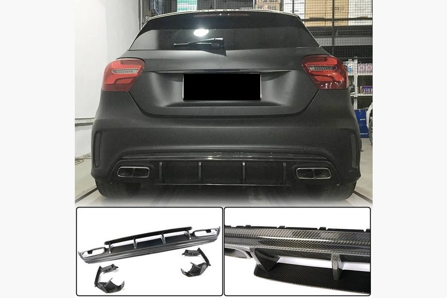 Mercedes A-class W176 2012–2018 Bakre stötfångardiffuser V1 (för AMG-Line / A45 AMG HB) Image