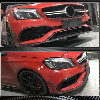 Frontläpp till främre stötfångare (för AMG-Line / A45 AMG HB 2016-2018, kolfiber) foto 3