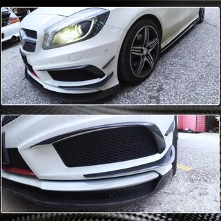 Frontstötfångarinsatser (för AMG-Line / A45 AMG HB 2013-2015, kolfiber) foto 4