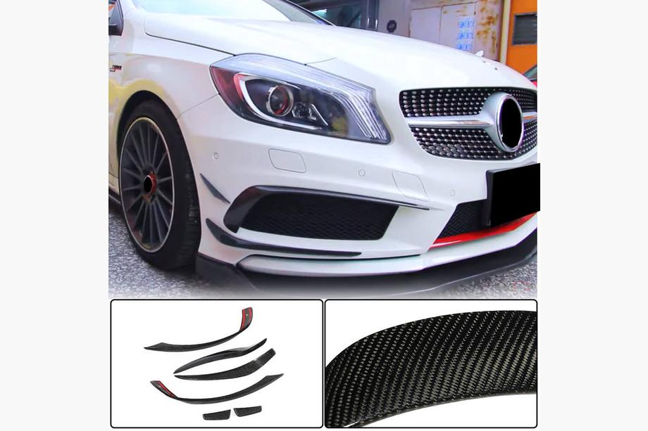 Mercedes A-class W176 2012–2018 Frontstötfångarinsatser (för AMG-Line / A45 AMG HB 2013-2015, kolfiber) Image